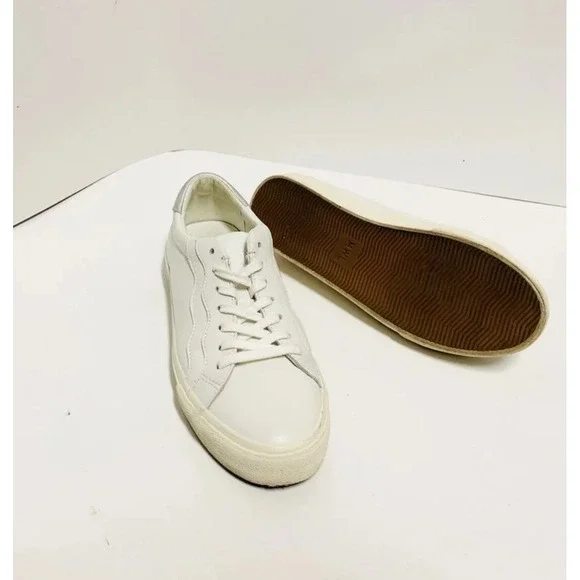 Madewell MWL Sidewalk low-top leather white silver sneakers unisex‎ - Picture 7 of 11